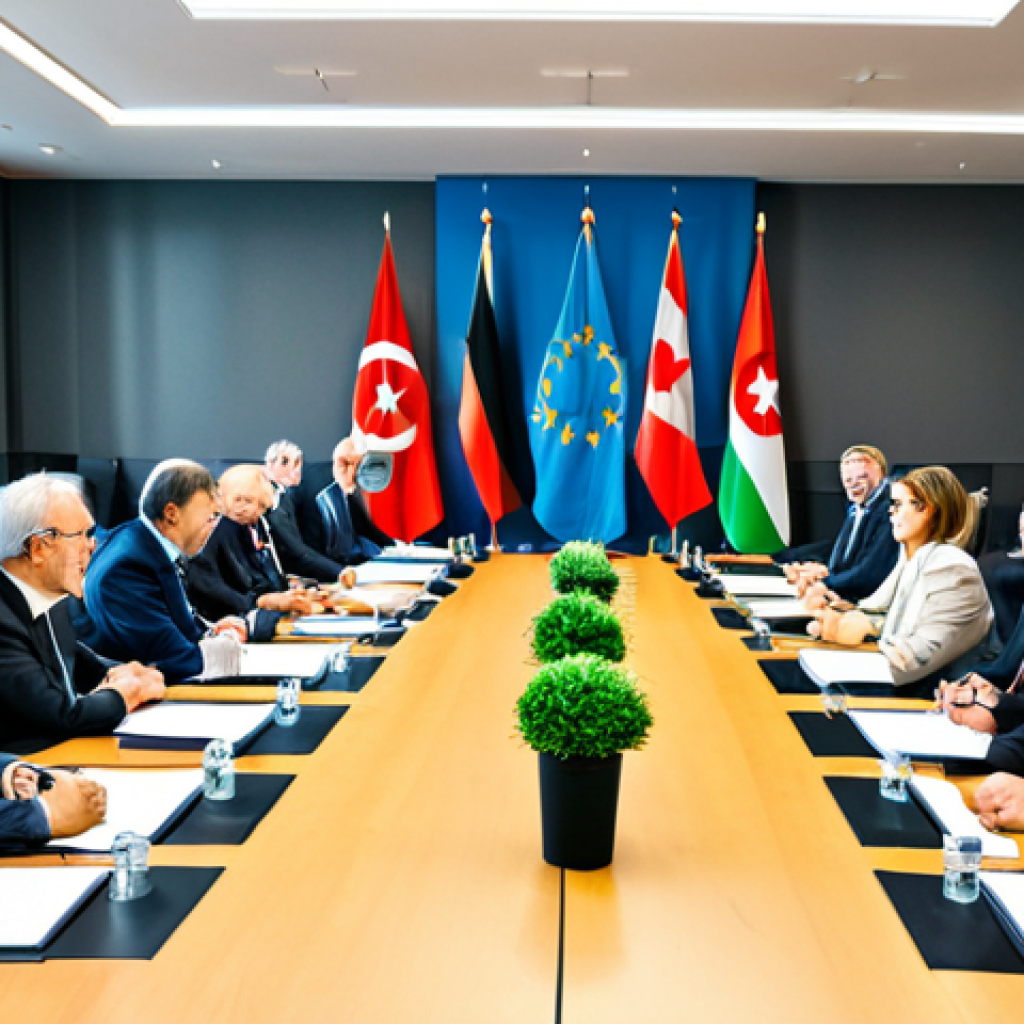 리비아 내전 원인과 경과 - **
"A conference room in Geneva, Switzerland. Diplomats from various countries are seated around a ...