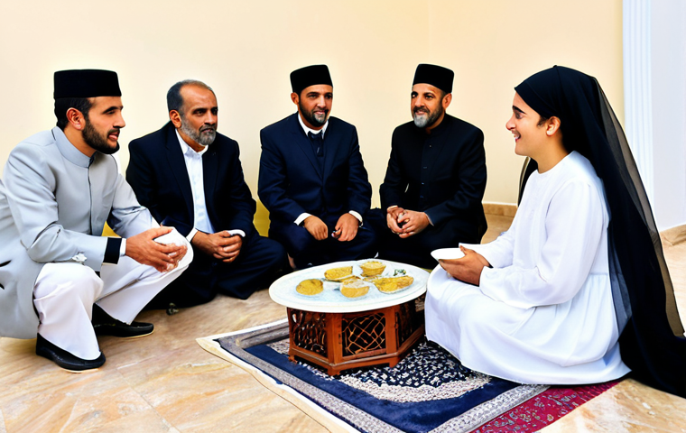리비아 결혼 문화와 예절 - The Khutba**

"A formal family gathering in a traditionally decorated Libyan home. The groom, in mod...