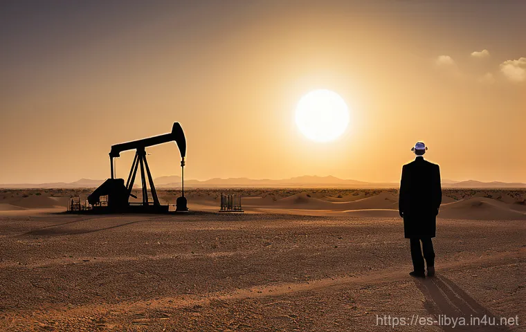 리비아의 경제 구조 분석 - **Prompt:** "A contemplative and visually striking image depicting the dual nature of Libya's oil we...