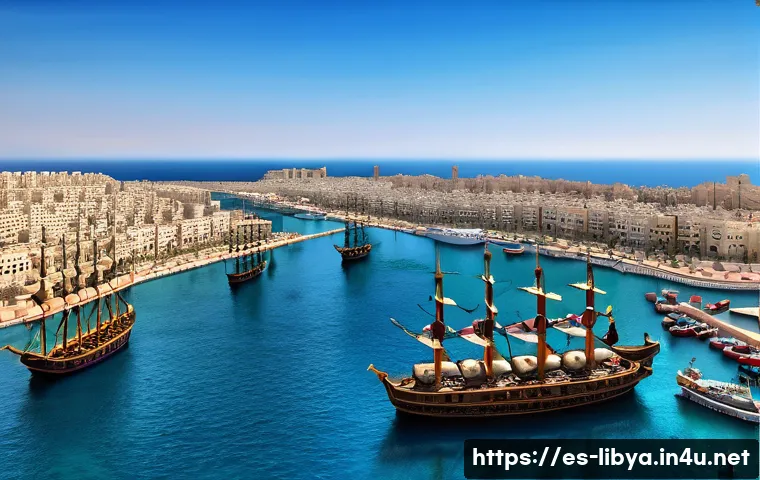 리비아 오스만 제국 지배 역사 - **Prompt: "The Grand Arrival: Ottoman Fleet at Tripoli Harbor,