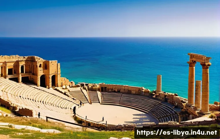 리비아의 해변과 휴양지 추천 - **Ancient Roman Grandeur on the Mediterranean Coast**
    A breathtaking panoramic view of the ancie...