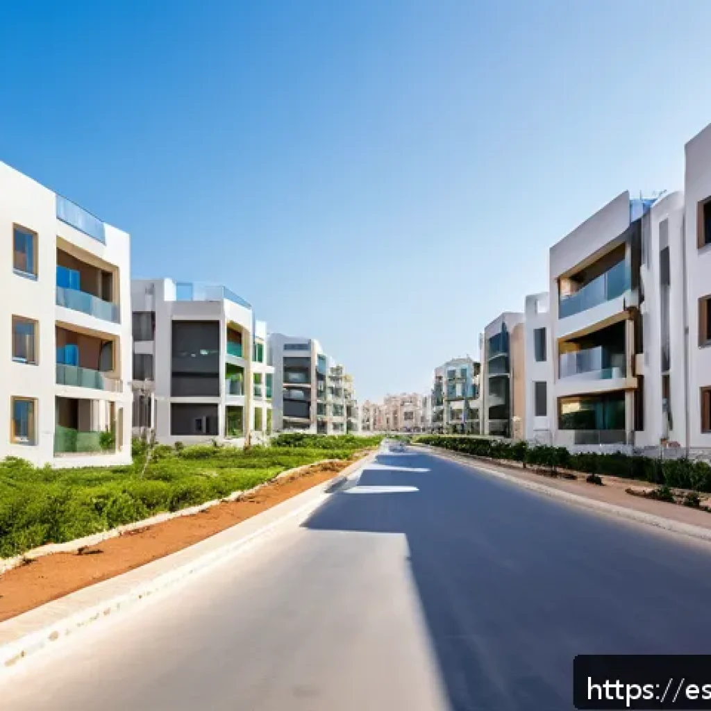 리비아의 주택 시장과 부동산 동향 - A modern urban residential neighborhood in Tripoli, Libya, showcasing newly developed apartment comp...